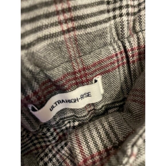 Hollister Gray & Red Plaid Womens Trousers With‎ Belt M - Picture 8 of 11